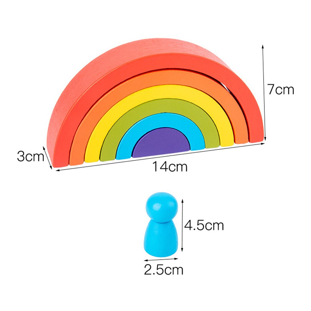 Wooden Rainbow Stacking Toy Set (12 Pieces) by HitMyNeed