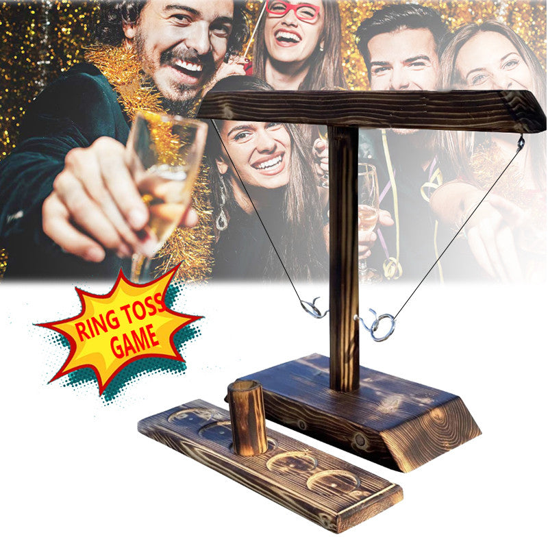 Wooden Ring Toss Hook Game for Parties and Home by HitMyNeed