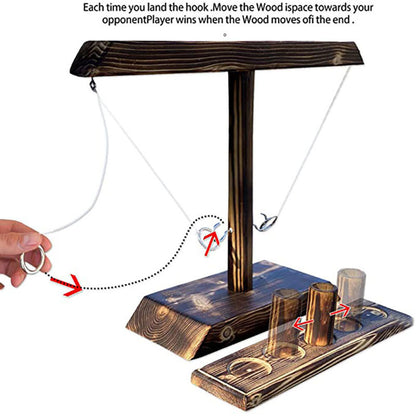 Wooden Ring Toss Hook Game for Parties and Home by HitMyNeed
