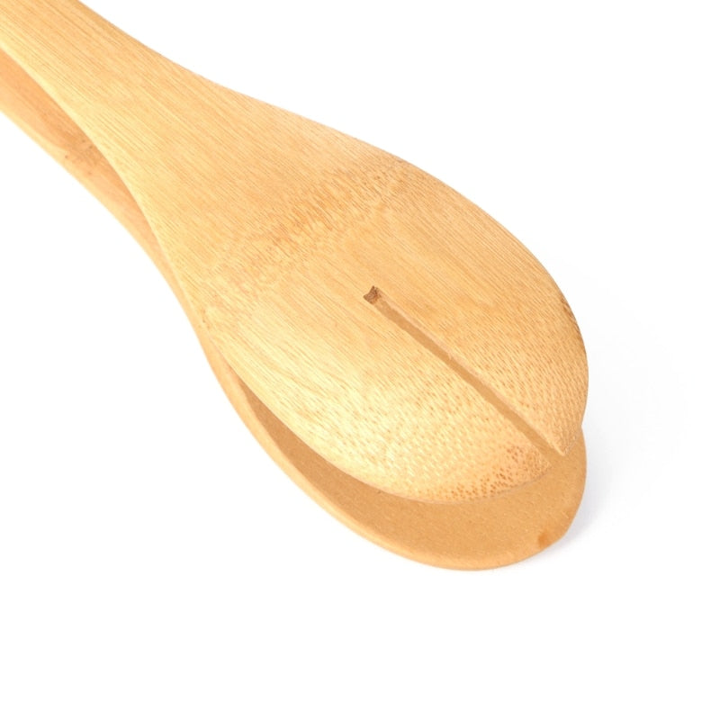 Wooden Salad Tongs 30cm - Kitchen Serving Utensil by HitMyNeed