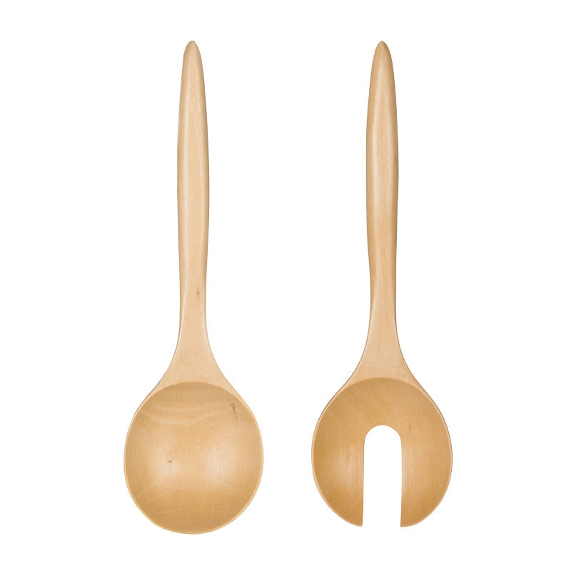 Wooden Salad Tossers Utensil Set (2pcs) by HitMyNeed