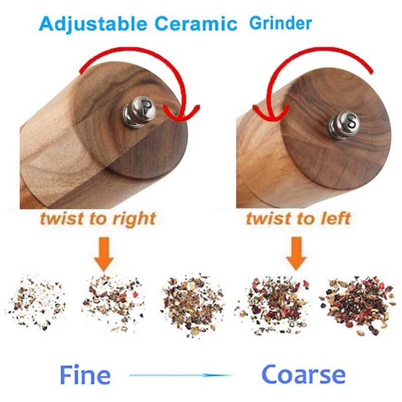 Wooden Salt and Pepper Mills Set of 2 by HitMyNeed