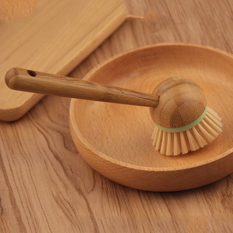 Wooden Scrub Brush with Long Handle by HitMyNeed