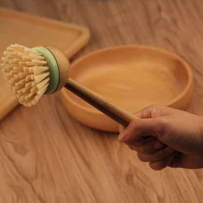 Wooden Scrub Brush with Long Handle by HitMyNeed