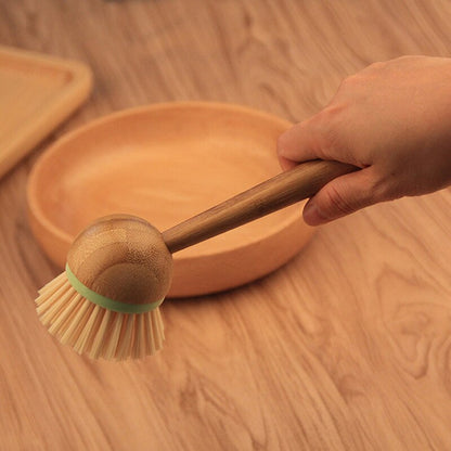 Wooden Scrub Brush with Long Handle by HitMyNeed