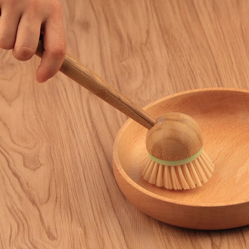 Wooden Scrub Brush with Long Handle by HitMyNeed