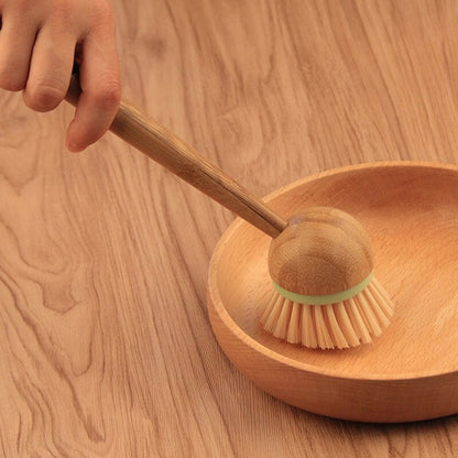 Wooden Scrub Brush with Long Handle by HitMyNeed