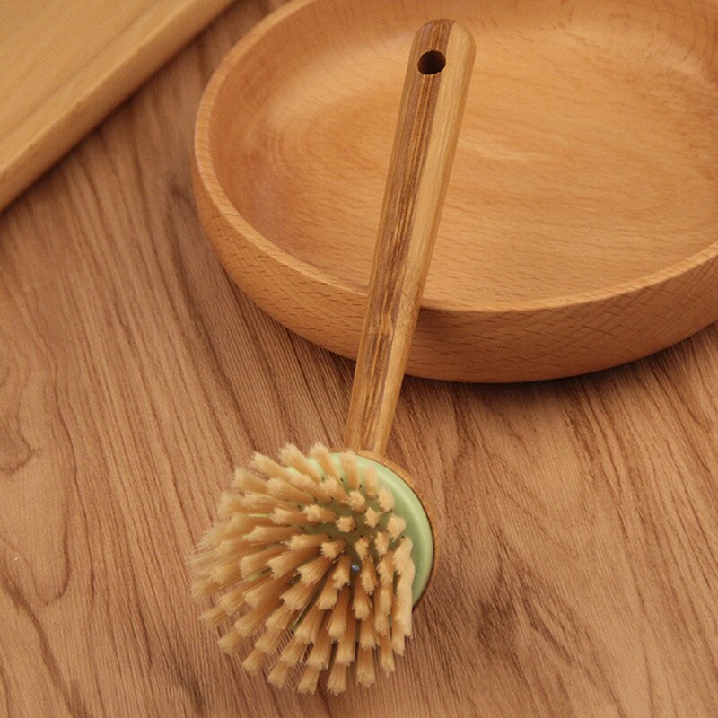 Wooden Scrub Brush with Long Handle by HitMyNeed