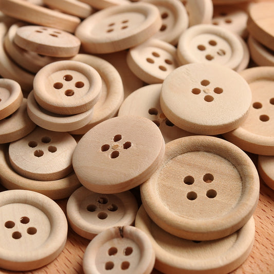 Wooden Sewing Buttons Assorted Set (50 Pieces) by HitMyNeed