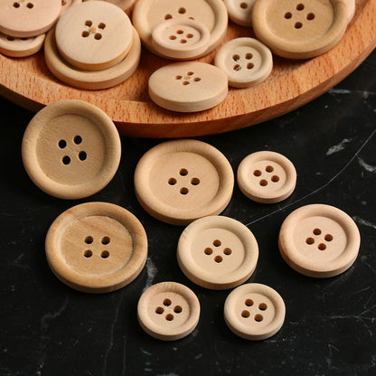 Wooden Sewing Buttons Assorted Set (50 Pieces) by HitMyNeed