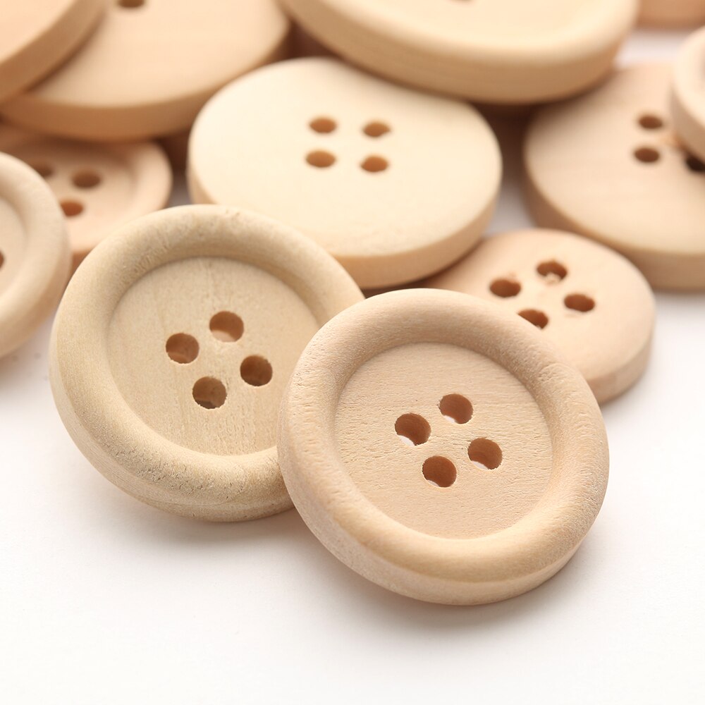 Wooden Sewing Buttons Assorted Set (50 Pieces) by HitMyNeed