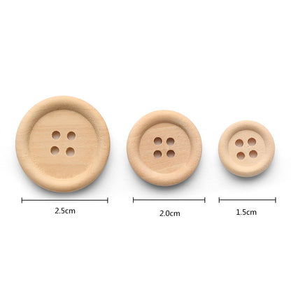 Wooden Sewing Buttons Assorted Set (50 Pieces) by HitMyNeed
