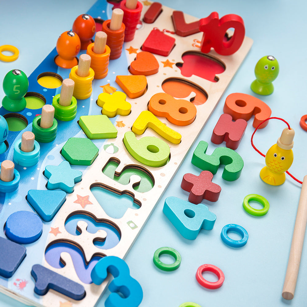 Wooden Shape Sorter Educational Activity Board by HitMyNeed