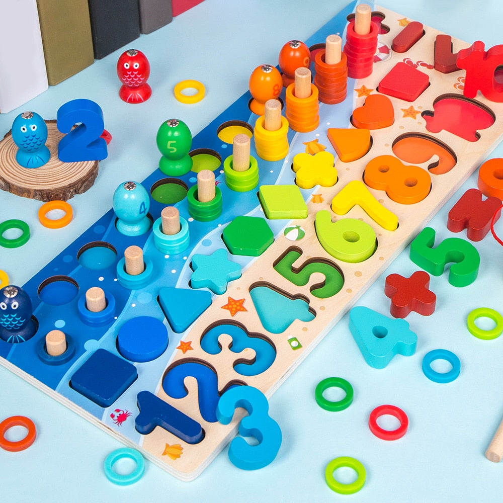 Wooden Shape Sorter Educational Activity Board by HitMyNeed