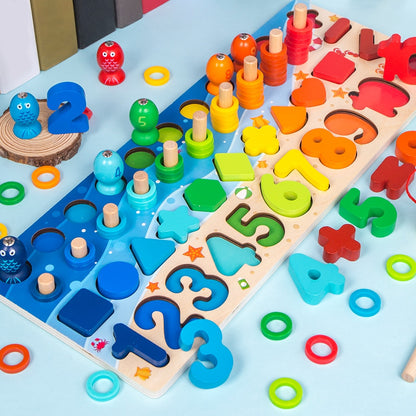 Wooden Shape Sorter Educational Activity Board by HitMyNeed
