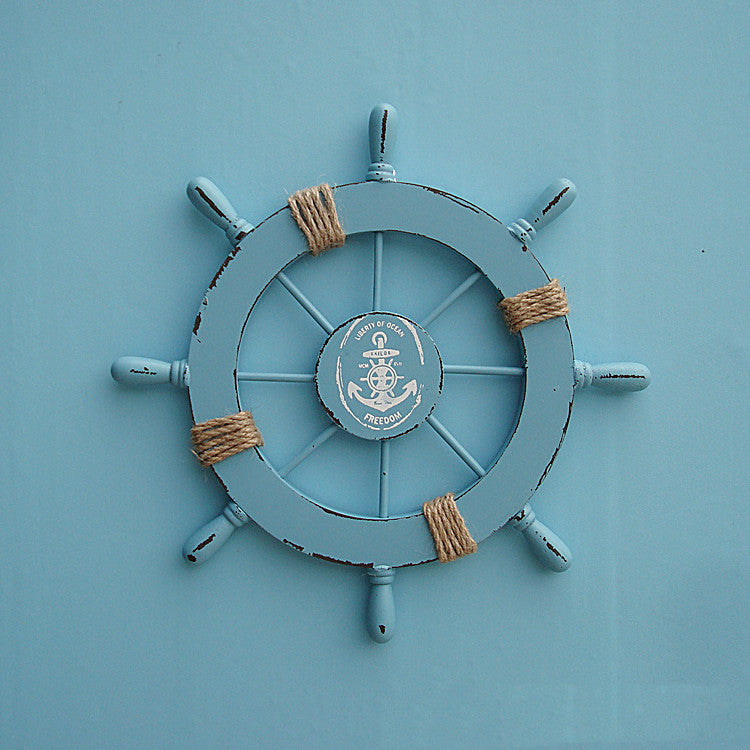 Wooden Ship Wheel Wall Decor, 28cm Nautical Accent by HitMyNeed
