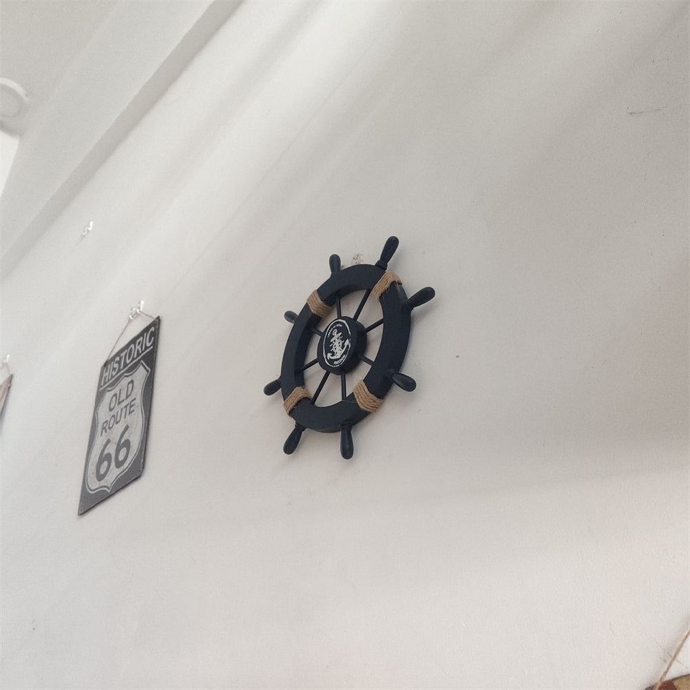 Wooden Ship Wheel Wall Decor, 28cm Nautical Accent by HitMyNeed