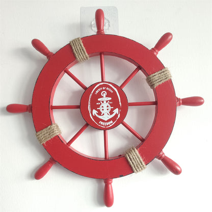 Wooden Ship Wheel Wall Decor, 28cm Nautical Accent by HitMyNeed