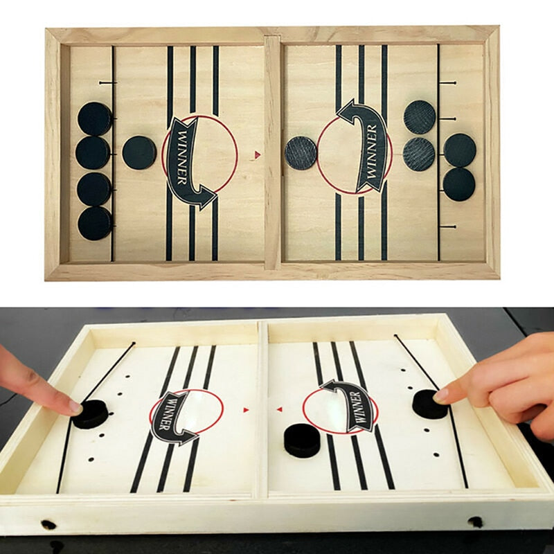 Wooden Sling Hockey Board Game for Two Players by HitMyNeed