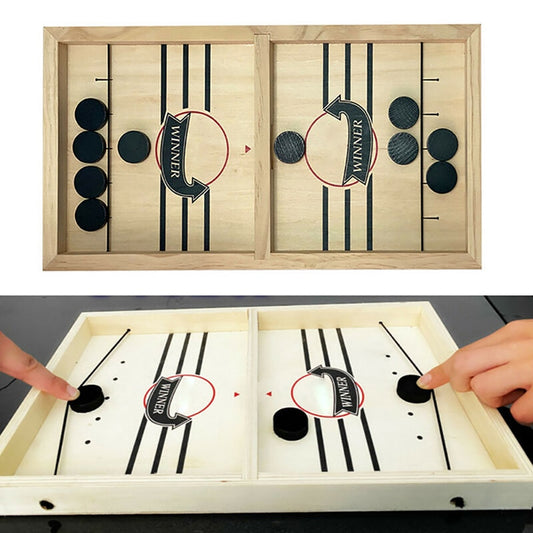 Wooden Sling Hockey Board Game for Two Players by HitMyNeed
