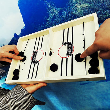 Wooden Sling Hockey Board Game for Two Players by HitMyNeed