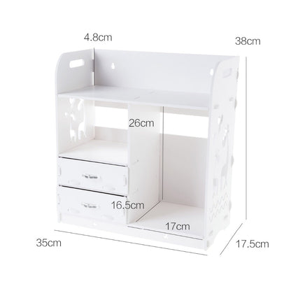 Wooden Small Desktop Shelf with Drawers by HitMyNeed
