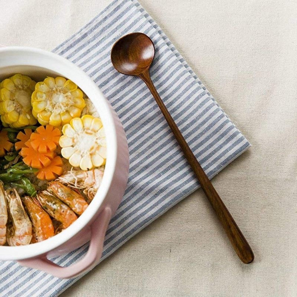 Wooden Soup Spoon with Long Handle 28cm by HitMyNeed