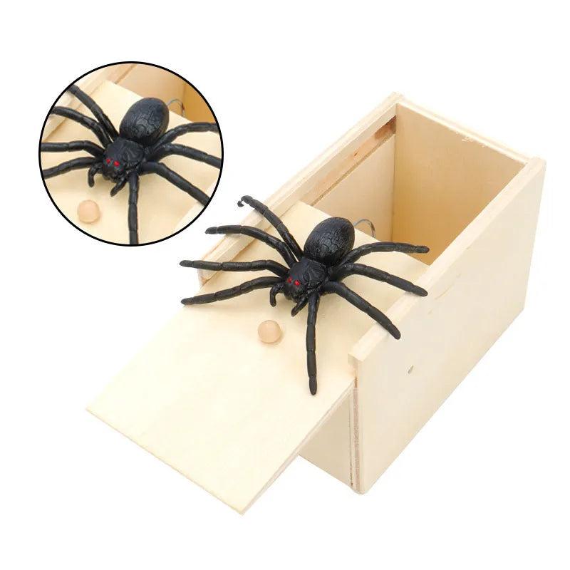 Wooden Spider Prank Toy Box with Jumping Spider by HitMyNeed