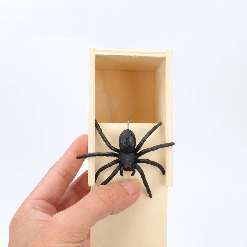Wooden Spider Prank Toy Box with Jumping Spider by HitMyNeed