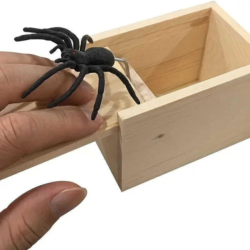 Wooden Spider Scare Box Prank Toy Gift by HitMyNeed