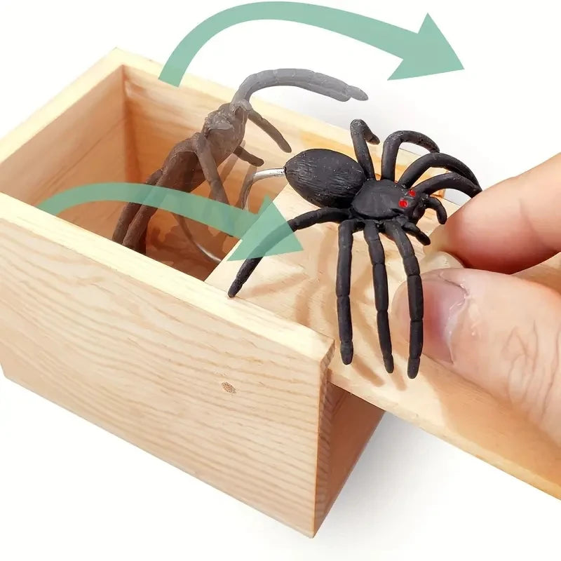 Wooden Spider Scare Box Prank Toy Gift by HitMyNeed