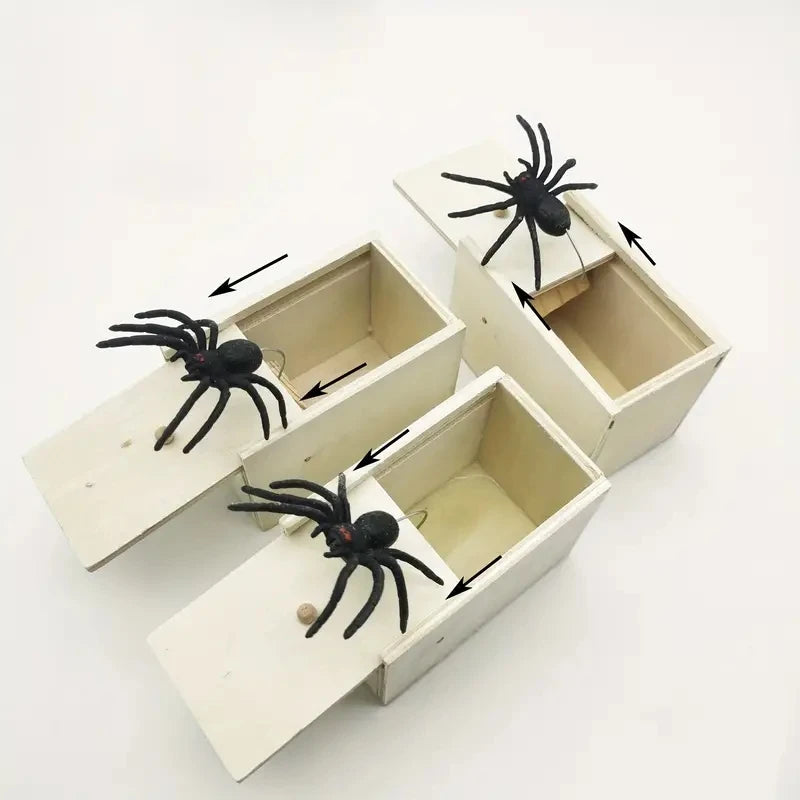 Wooden Spider Scare Box Prank Toy Gift by HitMyNeed