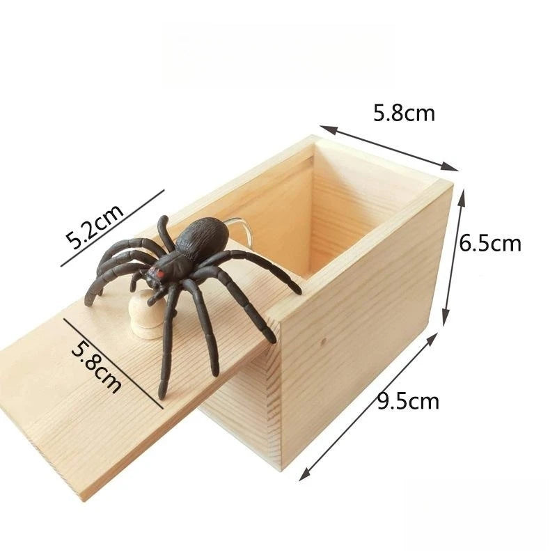Wooden Spider Scare Box Prank Toy Gift by HitMyNeed