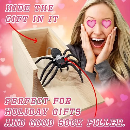 Wooden Spider Scare Box Prank Toy Gift by HitMyNeed
