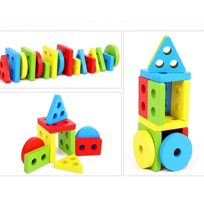 Wooden Stacking Shape Toy Board for Kids by HitMyNeed