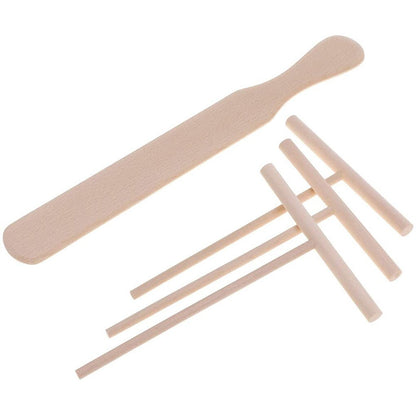 Wooden T-Shaped Crepe Spreaders & Spatula Set (4 pcs) by HitMyNeed