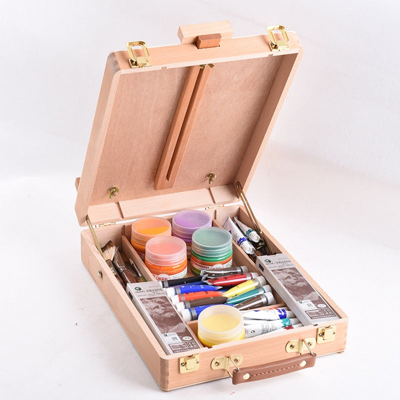 Wooden Tabletop Easel with Storage Compartments by HitMyNeed