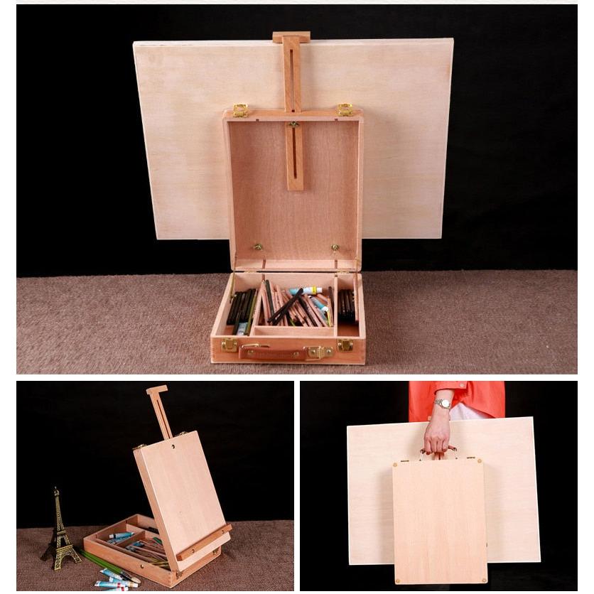 Wooden Tabletop Easel with Storage Compartments by HitMyNeed