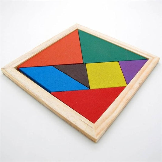 Wooden Tangram Puzzle for Kids - 7 Piece Set by HitMyNeed
