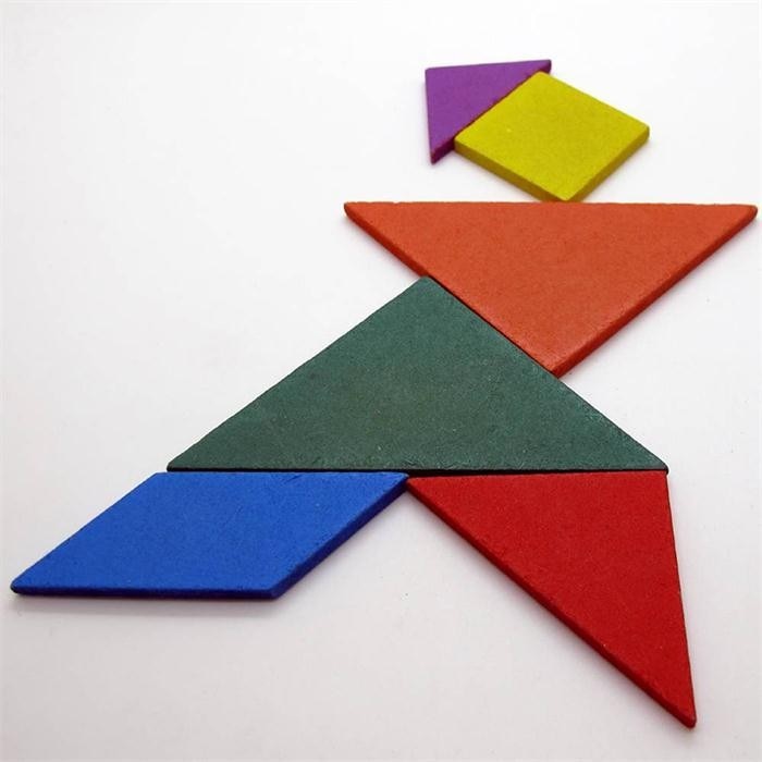 Wooden Tangram Puzzle for Kids - 7 Piece Set by HitMyNeed