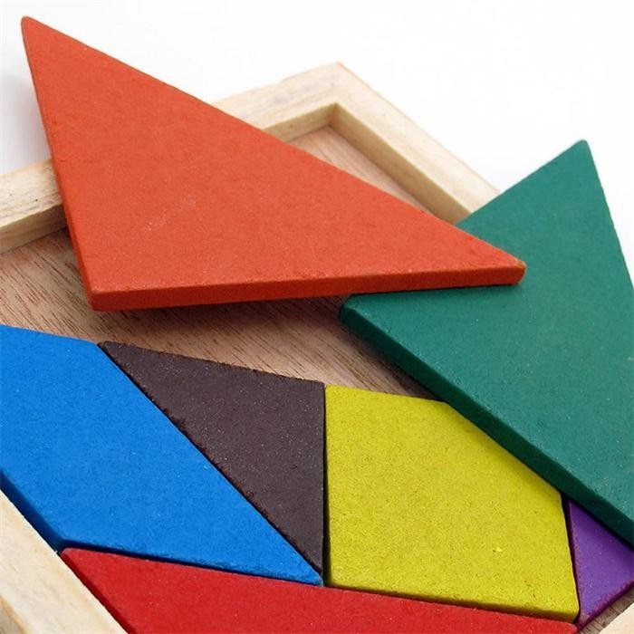 Wooden Tangram Puzzle for Kids - 7 Piece Set by HitMyNeed