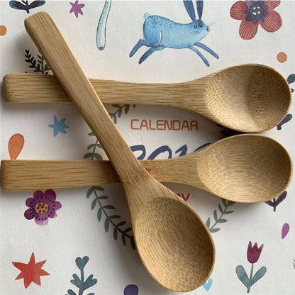 Wooden Teaspoons Set of 5 - Natural Bamboo 12.8cm by HitMyNeed