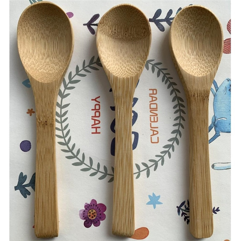 Wooden Teaspoons Set of 5 - Natural Bamboo 12.8cm by HitMyNeed