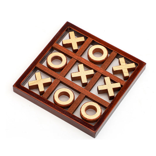 Wooden Tic Tac Toe Board Game Set for Kids & Family by HitMyNeed