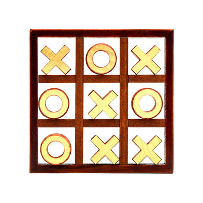 Wooden Tic Tac Toe Board Game Set for Kids & Family by HitMyNeed