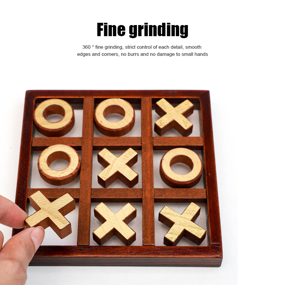 Wooden Tic Tac Toe Board Game Set for Kids & Family by HitMyNeed