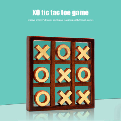 Wooden Tic Tac Toe Board Game Set for Kids & Family by HitMyNeed