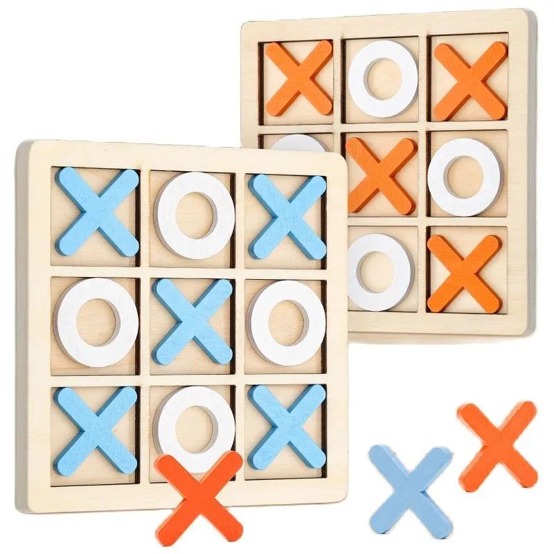 Wooden Tic Tac Toe Montessori Game for Kids by HitMyNeed