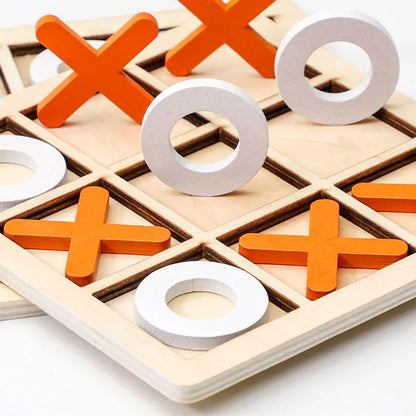 Wooden Tic Tac Toe Montessori Game for Kids by HitMyNeed