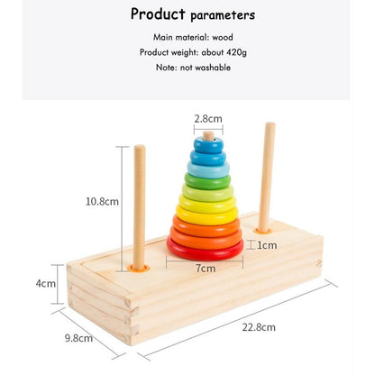 Wooden Tower of Hanoi Logic Puzzle Game by HitMyNeed